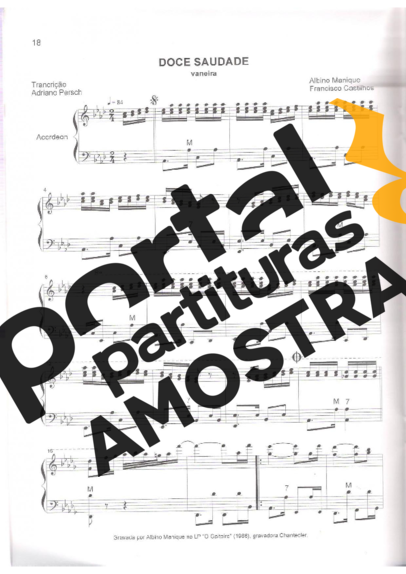 Albino Manique  partitura para Acordeon