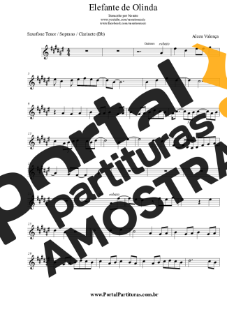 Alceu Valença  partitura para Clarinete (Bb)