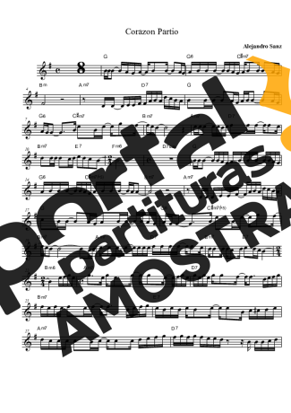 Alejandro Sanz  partitura para Clarinete (Bb)