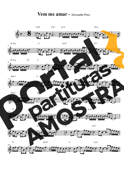 Alexandre Pires  partitura para Saxofone Tenor Soprano (Bb)