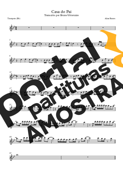 Aline Barros  partitura para Trompete