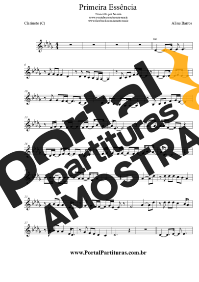 Aline Barros  partitura para Clarinete (C)