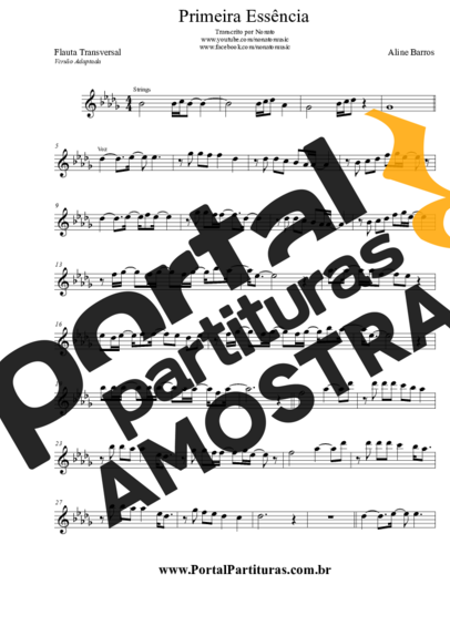 Aline Barros  partitura para Flauta Transversal