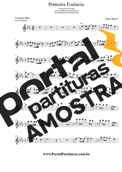 Aline Barros  partitura para Trompete
