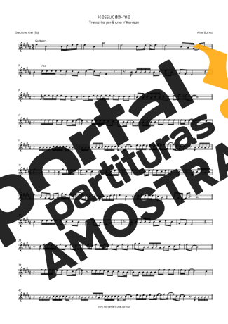 Aline Barros  partitura para Saxofone Alto (Eb)