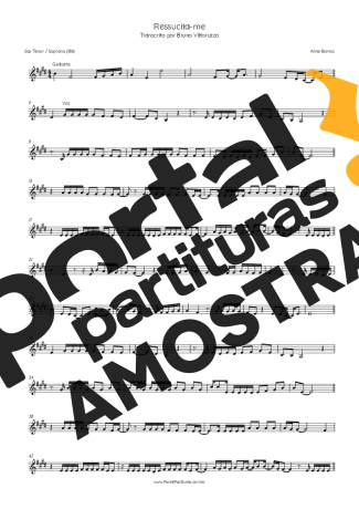 Aline Barros  partitura para Saxofone Tenor Soprano (Bb)