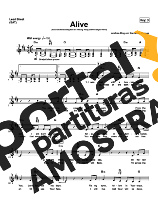 Alive  partitura para Teclado