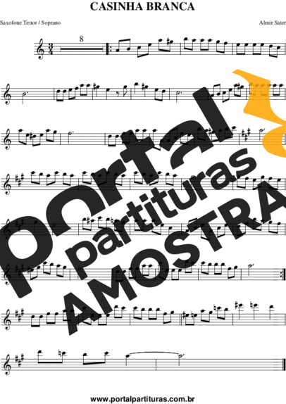 Almir Sater  partitura para Saxofone Tenor Soprano (Bb)