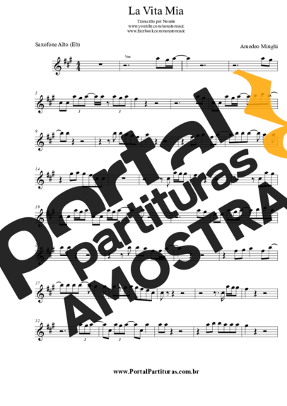 Amedeo Minghi  partitura para Saxofone Alto (Eb)