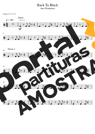 Amy Winehouse Back To Black partitura para Bateria