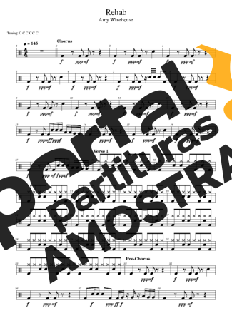 Amy Winehouse  partitura para Bateria