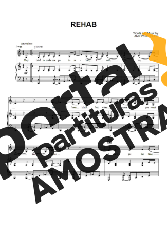 Amy Winehouse  partitura para Piano