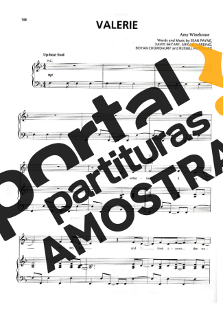 Amy Winehouse  partitura para Piano
