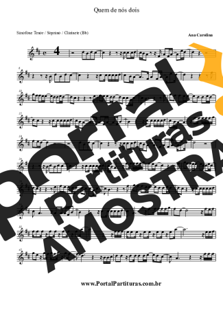 Ana Carolina  partitura para Clarinete (Bb)