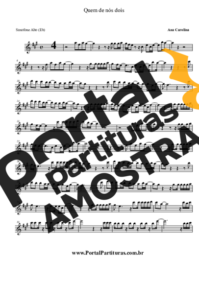 Ana Carolina  partitura para Saxofone Alto (Eb)