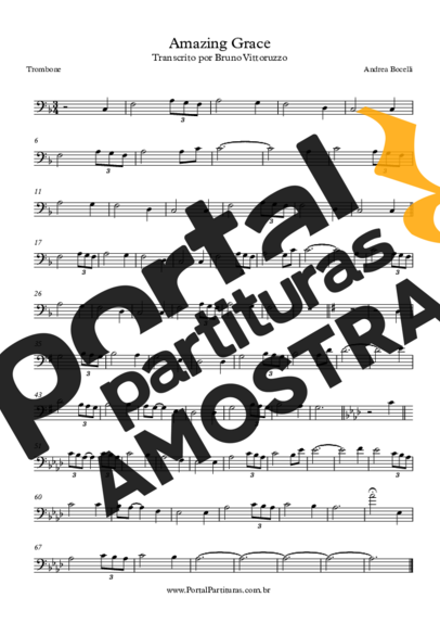 Andrea Bocelli  partitura para Trombone