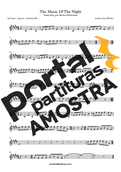 Andrew Lloyd Webber  partitura para Saxofone Tenor Soprano (Bb)