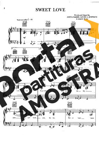 Anita Baker  partitura para Piano