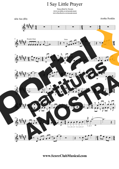 Aretha Franklin  partitura para Saxofone Alto (Eb)