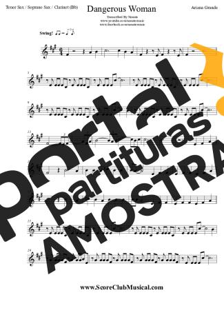 Ariana Grande  partitura para Clarinete (Bb)