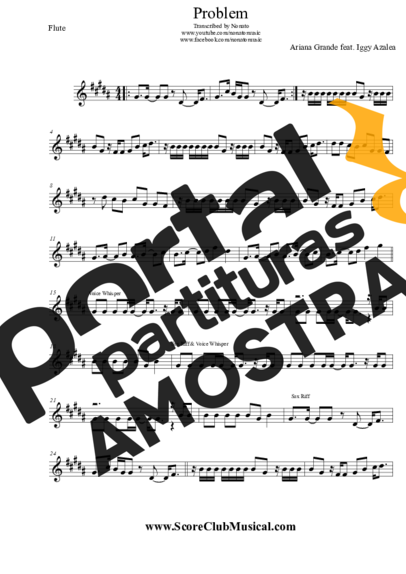 Ariana Grande  partitura para Flauta Transversal