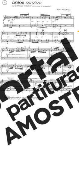 Astor Piazzolla  partitura para Piano