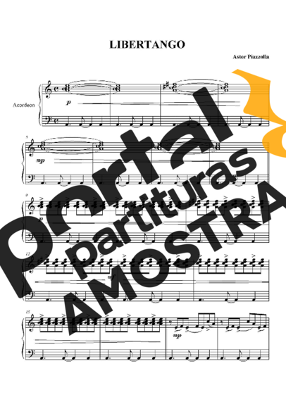 Astor Piazzolla  partitura para Acordeon