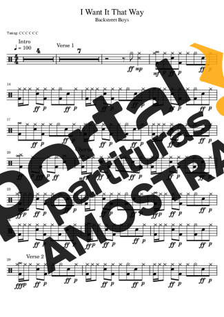 Backstreet Boys  partitura para Bateria