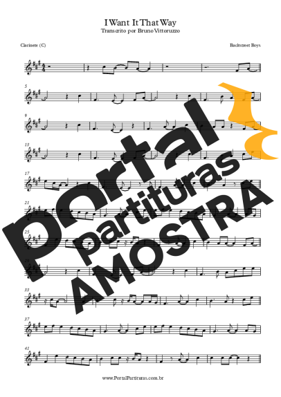 Backstreet Boys  partitura para Clarinete (C)