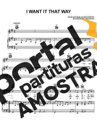 Backstreet Boys  partitura para Piano