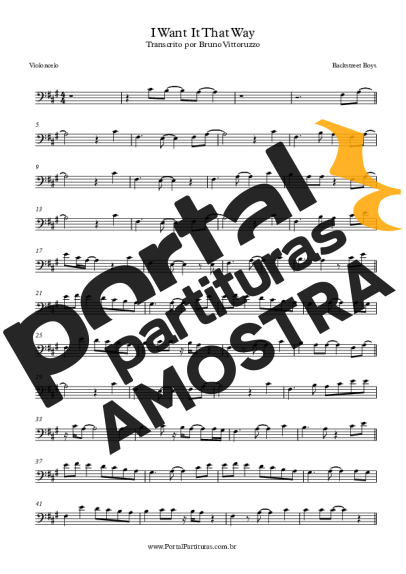 Backstreet Boys  partitura para Violoncelo
