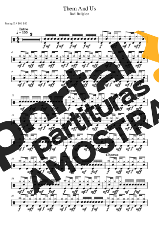 Bad Religion  partitura para Bateria