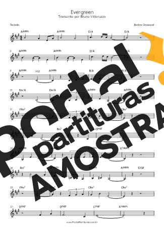 Barbra Streisand  partitura para Teclado