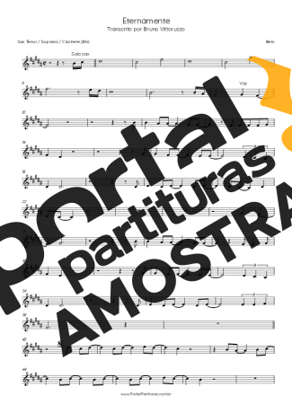 Belo  partitura para Saxofone Tenor Soprano (Bb)