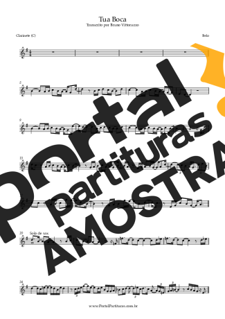 Belo  partitura para Clarinete (C)