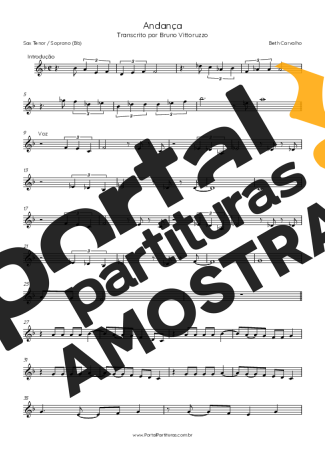 Beth Carvalho  partitura para Saxofone Tenor Soprano (Bb)