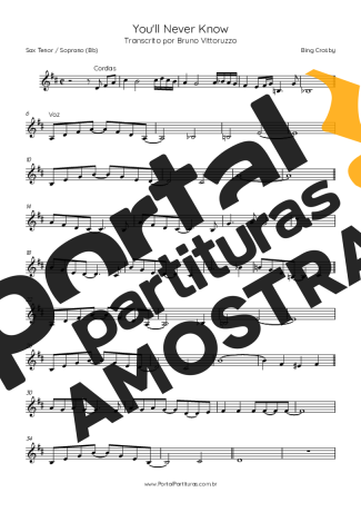 Bing Crosby  partitura para Saxofone Tenor Soprano (Bb)