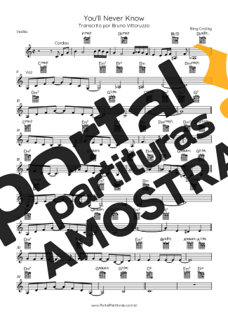 Bing Crosby  partitura para Violão