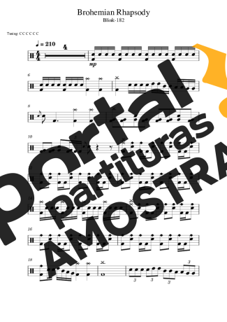 Blink 182  partitura para Bateria