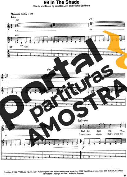 Bon Jovi  partitura para Guitarra
