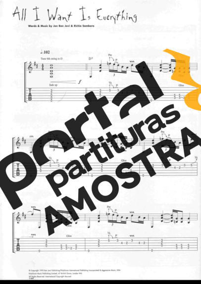 Bon Jovi  partitura para Guitarra
