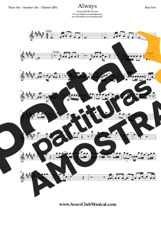 Bon Jovi  partitura para Clarinete (Bb)