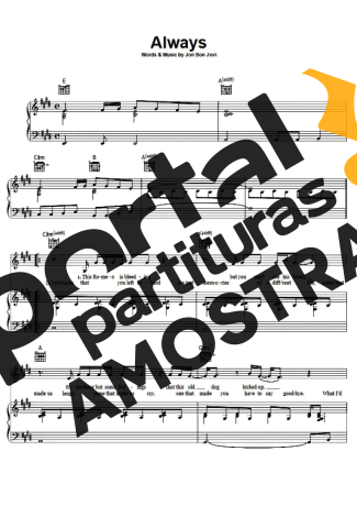 Bon Jovi  partitura para Piano