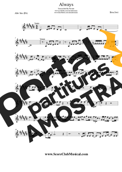 Bon Jovi  partitura para Saxofone Alto (Eb)