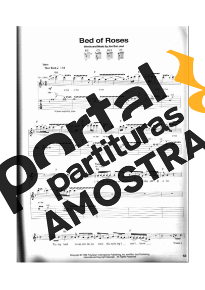 Bon Jovi  partitura para Guitarra