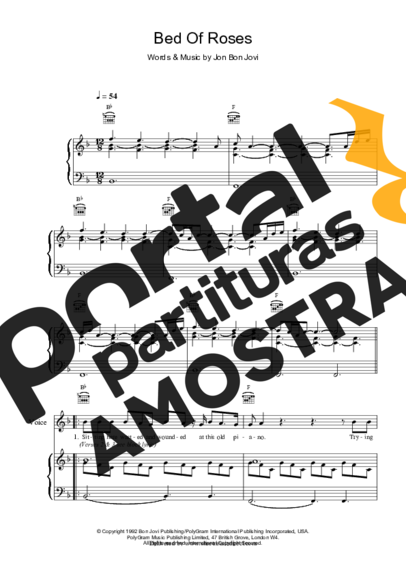 Bon Jovi  partitura para Piano