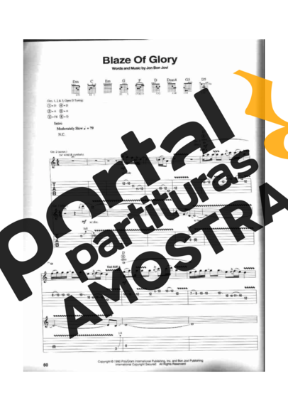 Bon Jovi  partitura para Guitarra