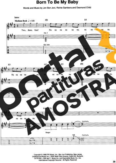 Bon Jovi  partitura para Guitarra