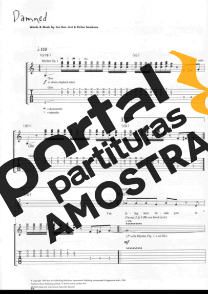 Bon Jovi  partitura para Guitarra