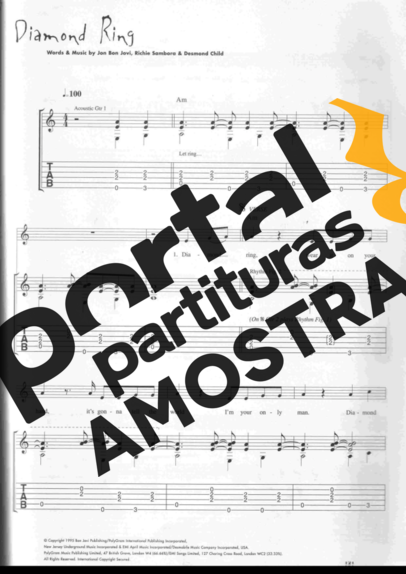 Bon Jovi  partitura para Guitarra